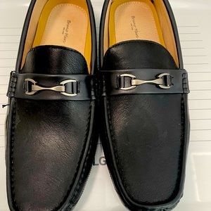 Bruno Marc Pepe Driving Shoes Penny Loafers Faux Leather Black Size 14 Men NWOT